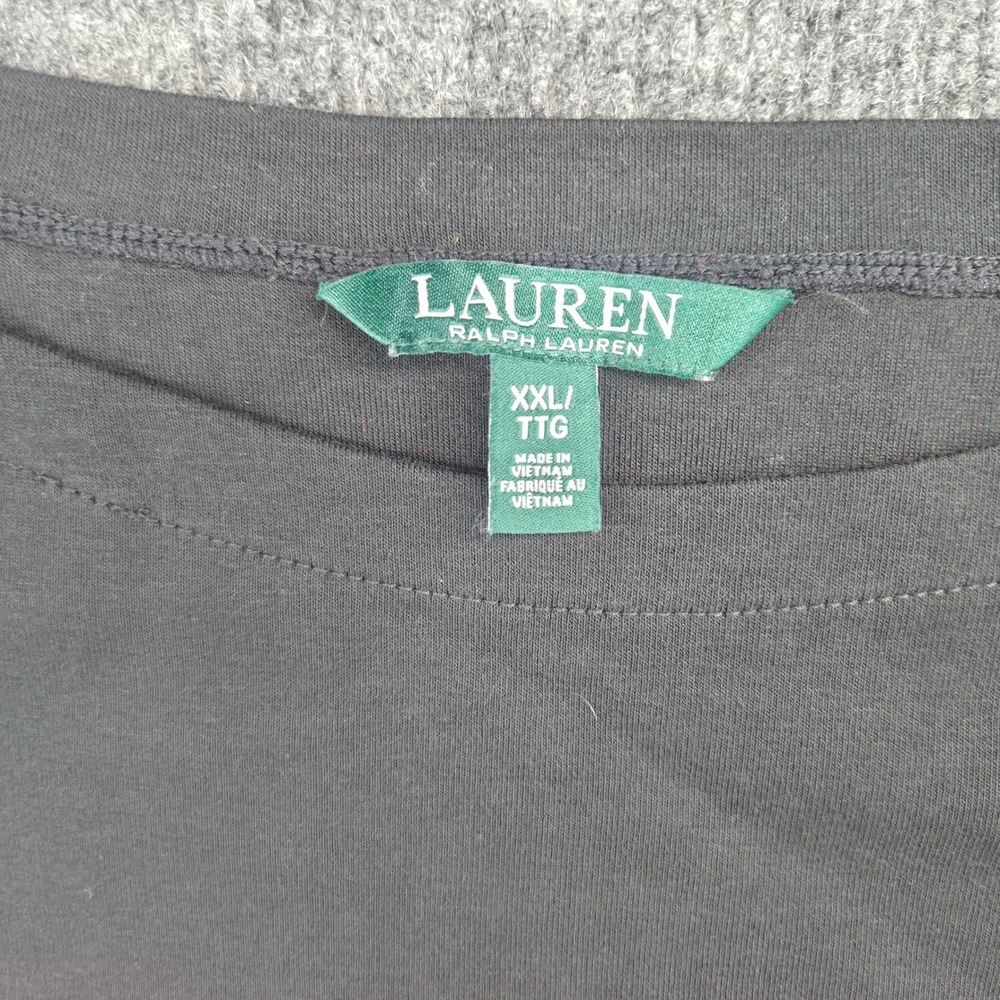 Lauren Ralph Lauren Top Womens XXL Pink Black Cotton Colorblock Boat Neck Office
